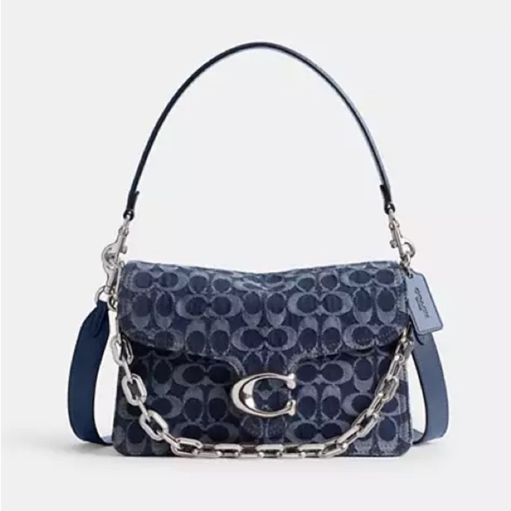 Coach Chain Tabby Shoulder Bag in Signature Denim, NWT, box & dust bag!